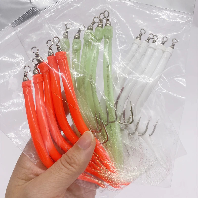 Fishing Hook Offset - 1/5 Uds CodfishFishing Anguila tubo Jig