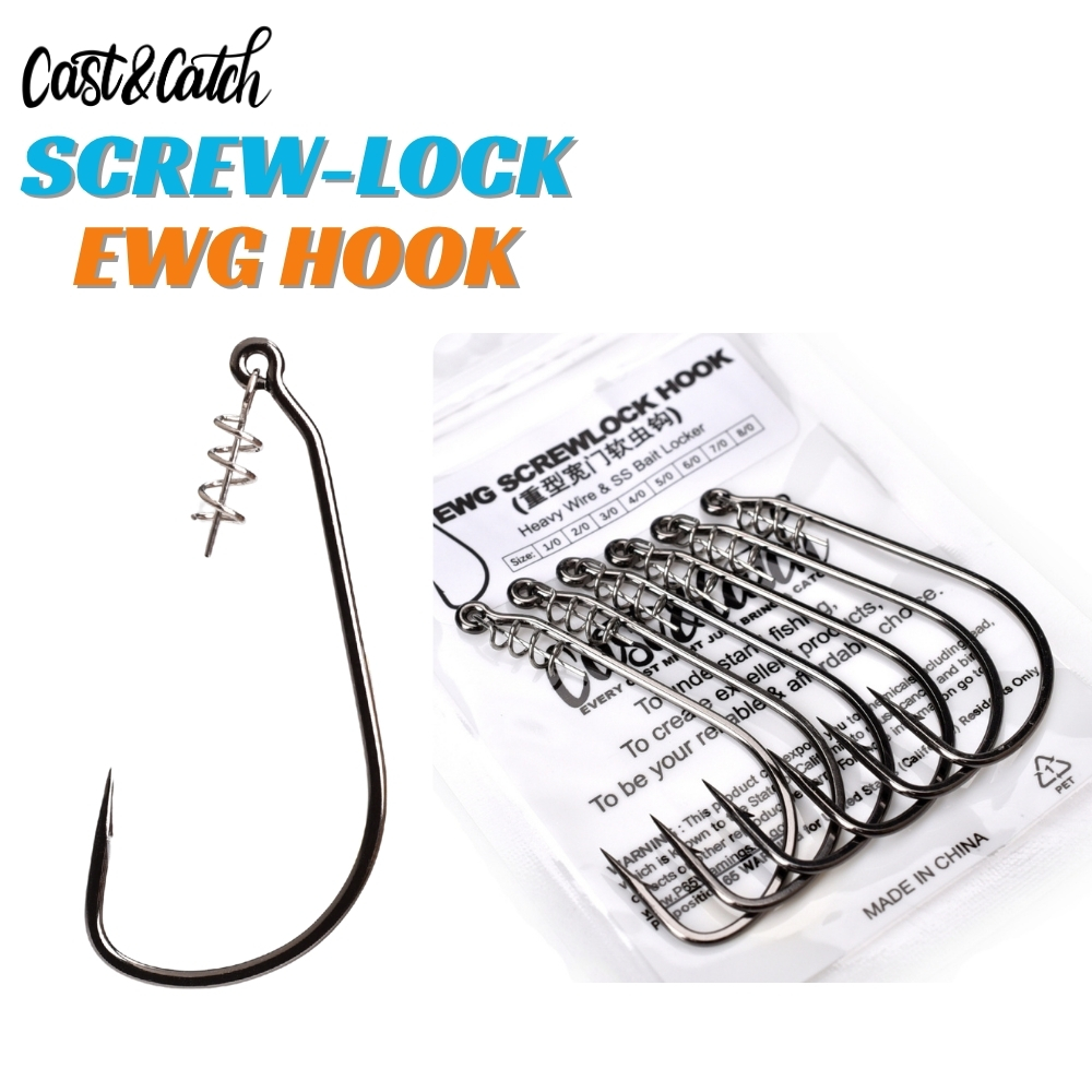 Fishing Hook Weedless - Anzuelo Cast&Catch SCREW-LOCK Weedless EWG -