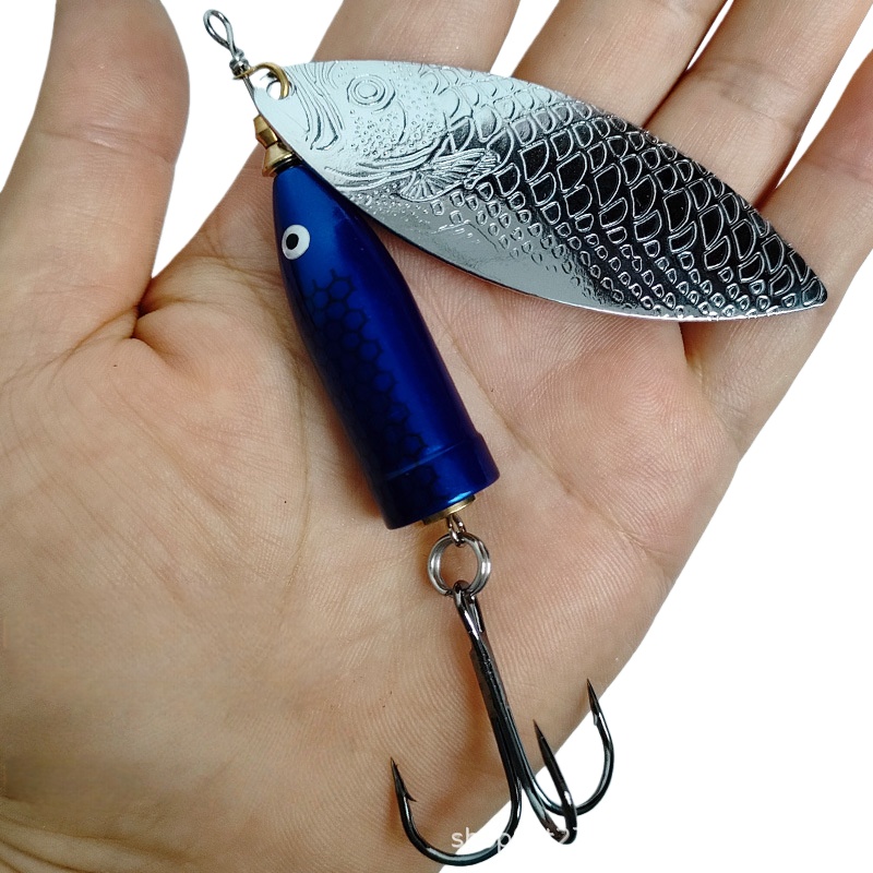 Fishing Hook Treble - Señuelo giratorio de lentejuelas plateadas de