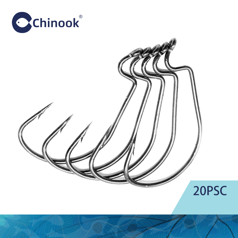 Fishing Hook Offset - Chinook 20 piezas anzuelo Texan de