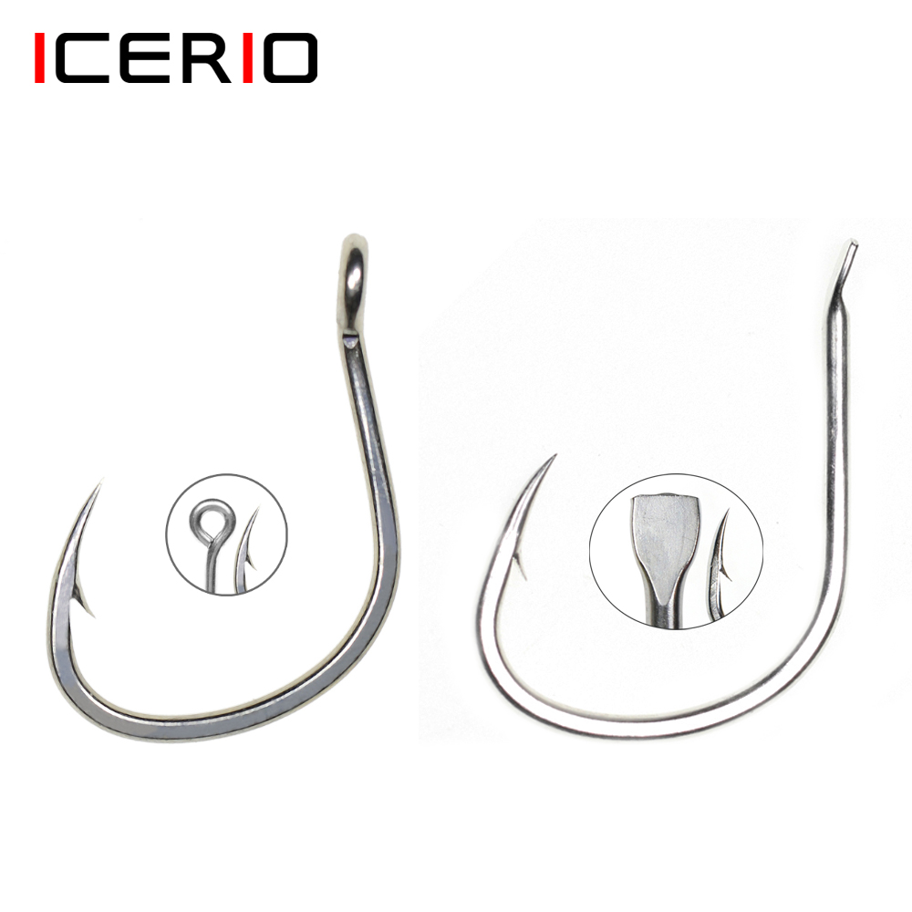 Fishing Hook Assortment - ICERIO, 10 Uds., revestimiento de estaño