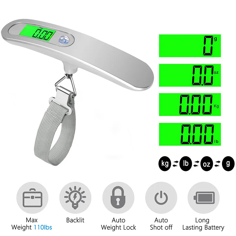 Fishing Hook - Báscula electrónica para equipaje colgante portátil