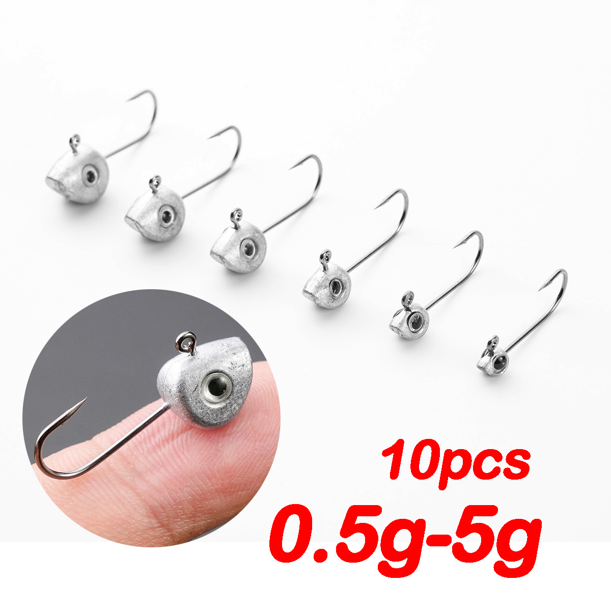 10 Uds Mini anzuelo con cabeza - Fishing Hook Offset reseña y precio