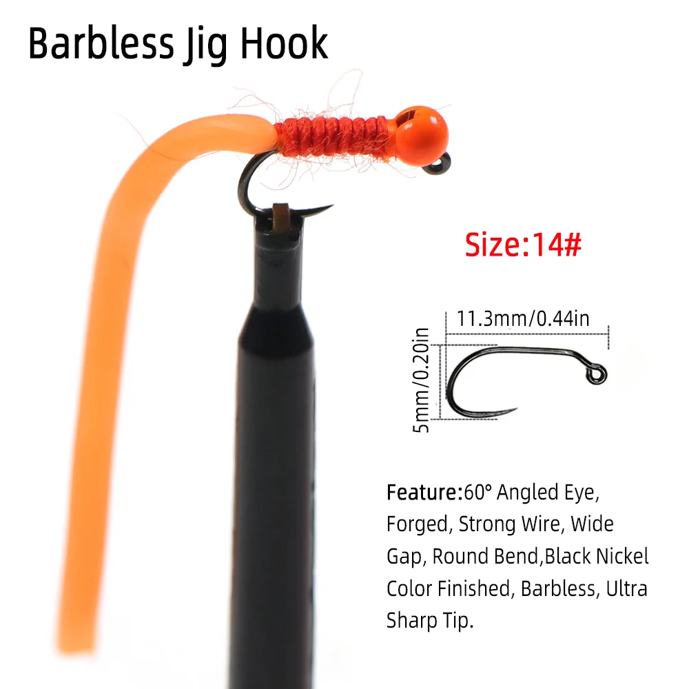 4 piezas # 14 Moscas de pesca  - Fishing Hook Barbless reseña y precio