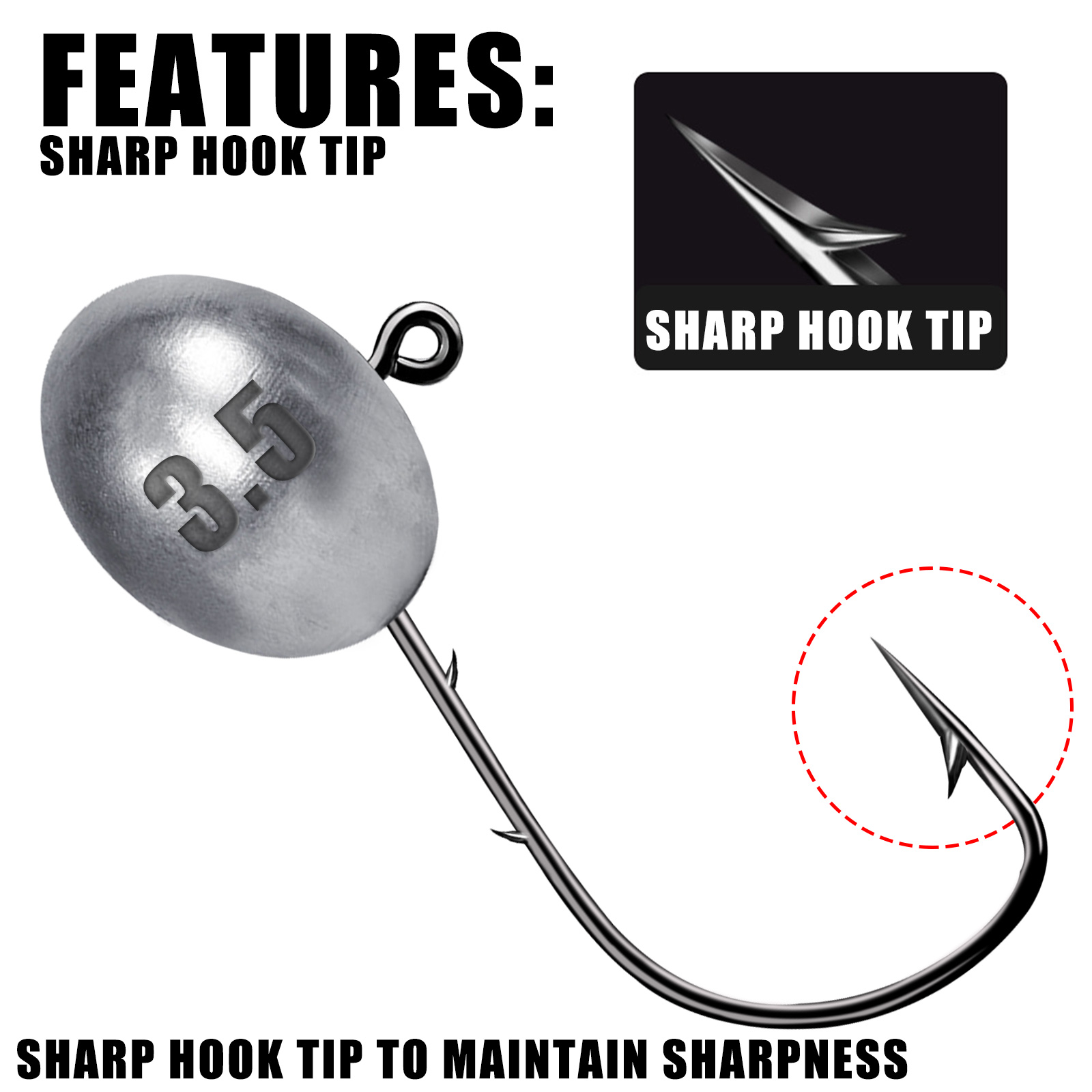 Anzuelo con cabeza de anzuelo  - Fishing Hook Offset reseña y precio