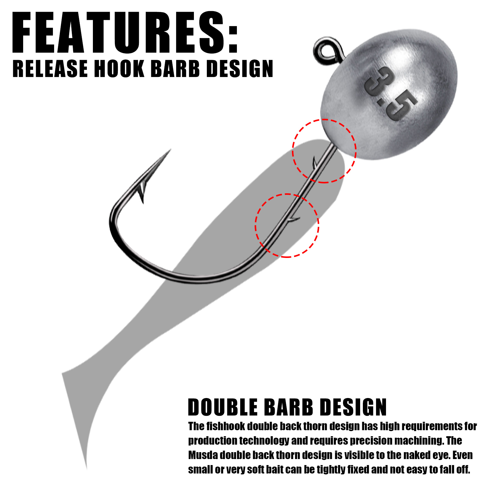 Anzuelo con cabeza de anzuelo  - Fishing Hook Offset reseña y precio